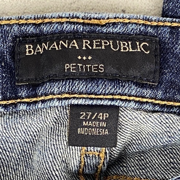 Banana Republic Petites Jeans Size 27/4P Bootcut Flap Pockets Whiskering Fade - Picture 7 of 9